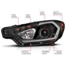 Load image into Gallery viewer, ANZO 2014-2016 Kia Forte Projector Headlights w/ Light Bar Black Housing w/ DRL ANZO