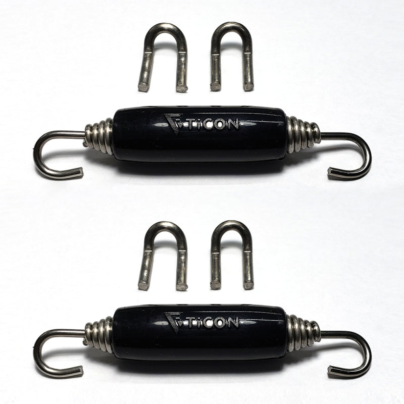 Stainless Bros Spring Tab Kit - 5 Pack SS304 (5 Springs 10 Hooks and 5 Black Silicone Sleeves) Stainless Bros