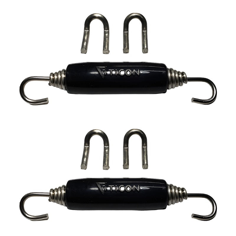 Stainless Bros Spring Tab Kit - 5 Pack SS304 (5 Springs 10 Hooks and 5 Black Silicone Sleeves) Stainless Bros