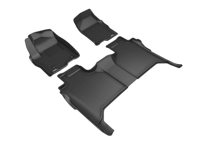 3D MAXpider 2019-2020 Chevrolet Silverado 1500 Kagu 1st & 2nd Row Floormats - Black 3D MAXpider