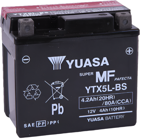 Yuasa YTX5L-BS Maintenance Free AGM 12 Volt Battery (Bottle Supplied)-Batteries-Yuasa Battery