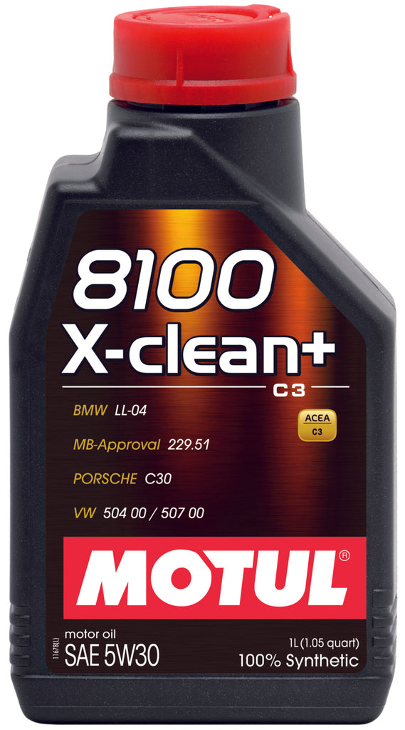 Motul 1L Synthetic Engine Oil 8100 5W30 X-CLEAN - LL04- MB 229.51- 504.00-507.00 - Black Ops Auto Works