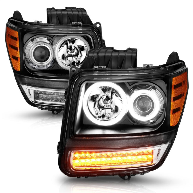 ANZO 2007-2012 Dodge Nitro Projector Headlights w/ Halo Black (CCFL) G2 ANZO