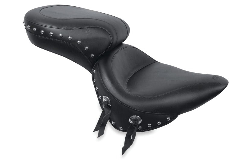 Mustang 84-06 Harley Standard Rear Tire Wide Touring 1PC Seat w/Studs - Black Mustang Motorcycle