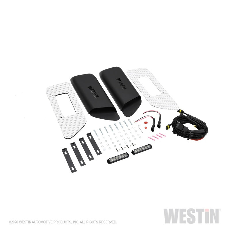Westin 18-20 Jeep Wrangler JL 2dr LED Hood Scoops - Textured Black Westin