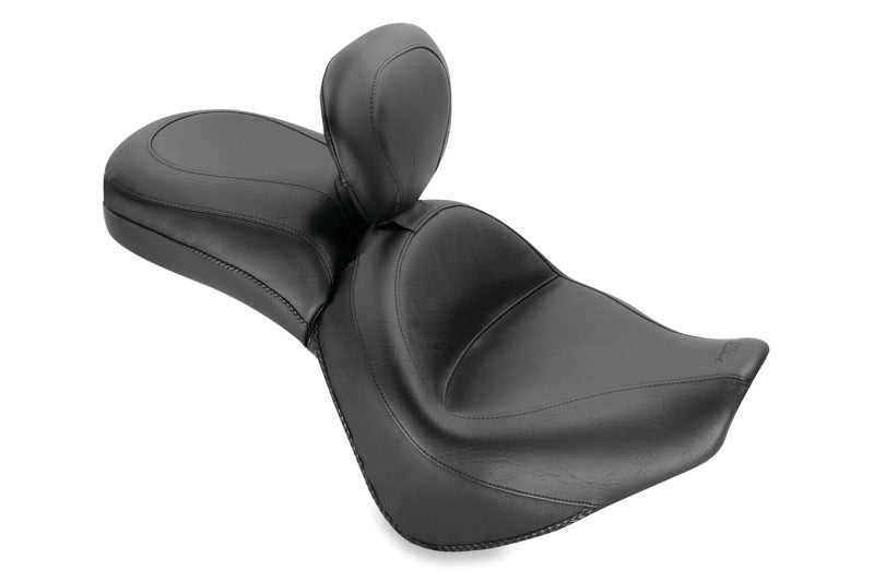 Mustang 06-21 Kawasaki Vulcan 900 Classic, Custom Touring 1PC Seat w/Driver Backrest - Black Mustang Motorcycle