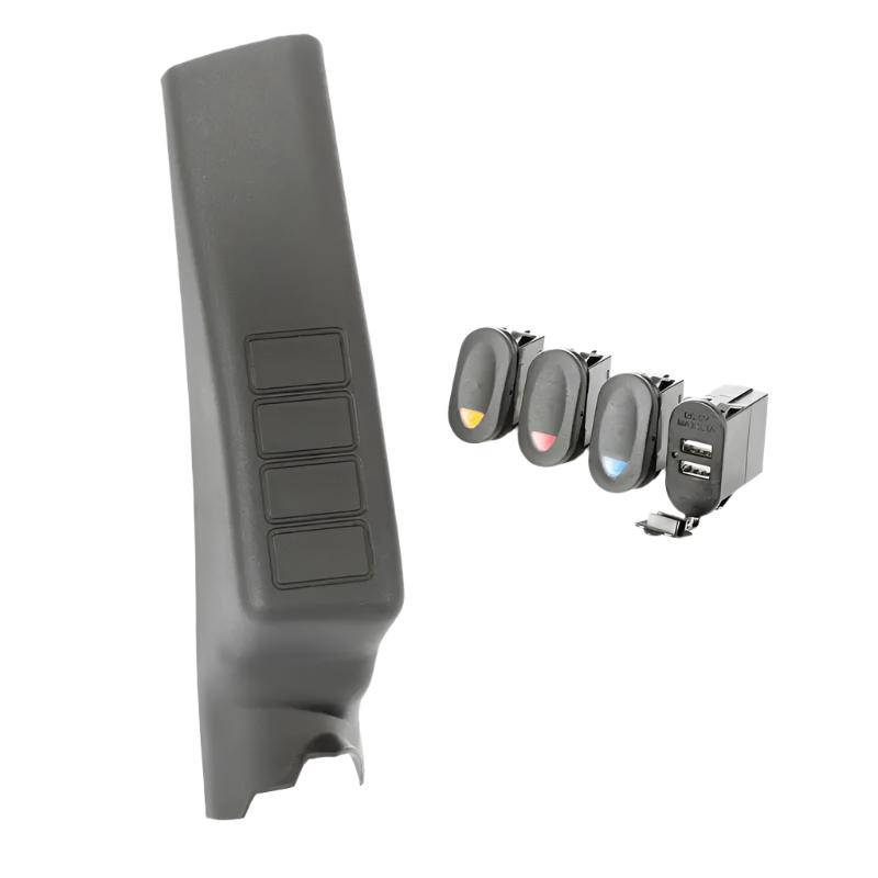 Rugged Ridge A-Pillar Pod Kit 3 Switch USB 11-18 JK/JKU Rugged Ridge
