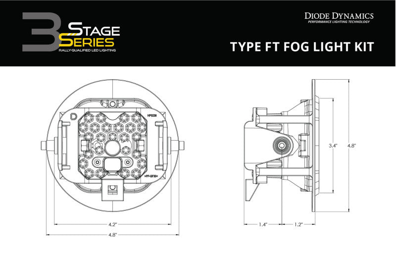 Diode Dynamics SS3 Pro Type FT Kit ABL - Yellow SAE Fog Diode Dynamics