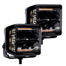Load image into Gallery viewer, Go Rhino Xplor Blackout Combo Series Cube Sideline LED Spot Lights w/ Amber 4x3 - Blk (Pair) Go Rhino