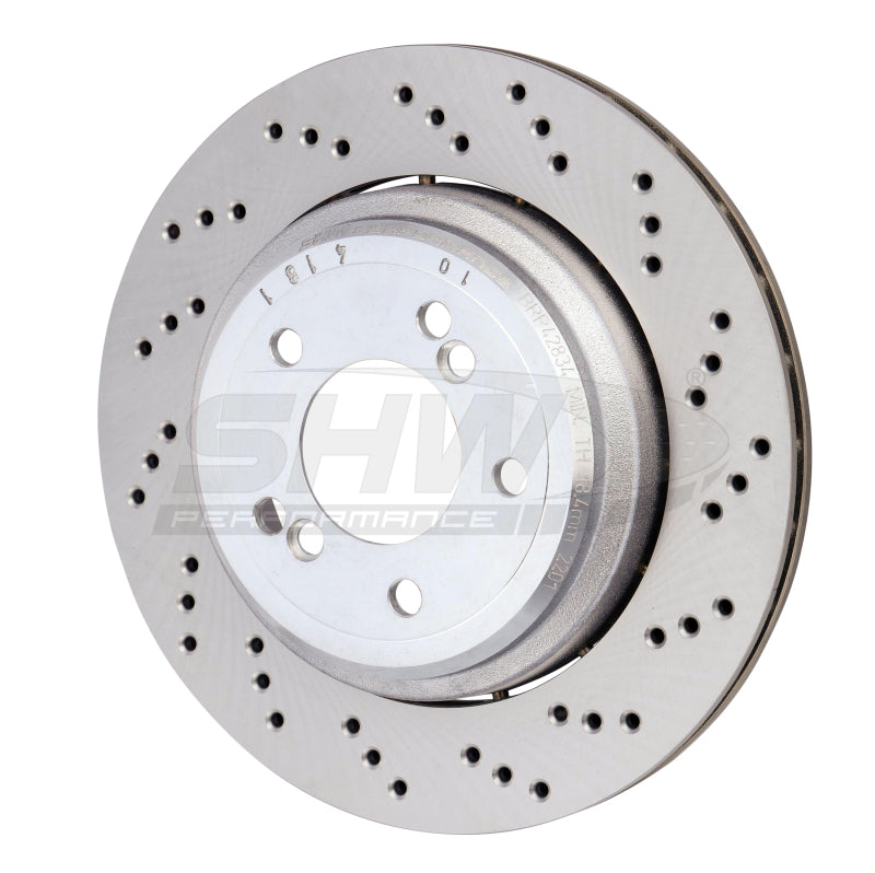 SHW 06-08 BMW Z4 3.2L Right Rear Cross-Drilled Lightweight Brake Rotor (34212282304) SHW Performance