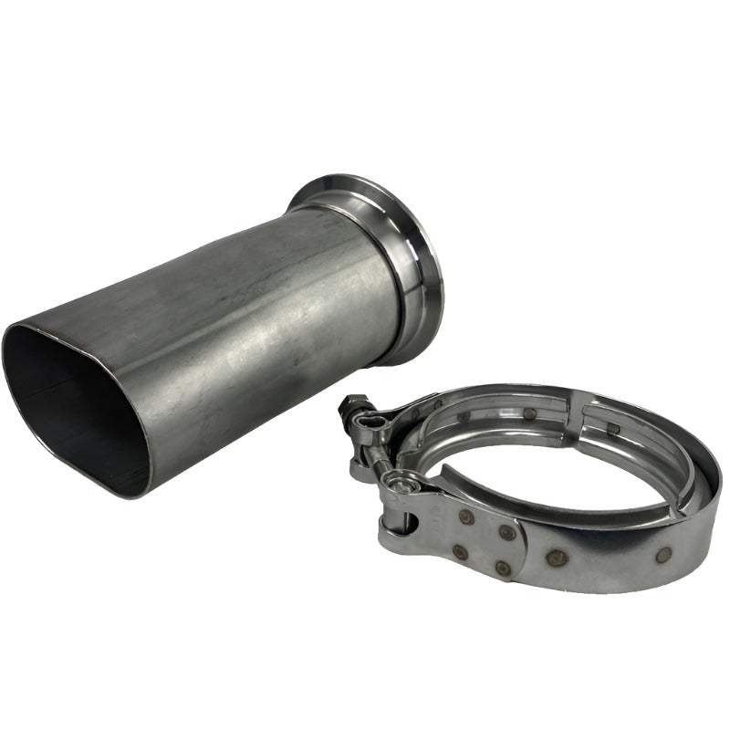 Granatelli 3in Round to 3in Oval Exhaust Pipe Adapter w/V-Band Connection Granatelli Motor Sports