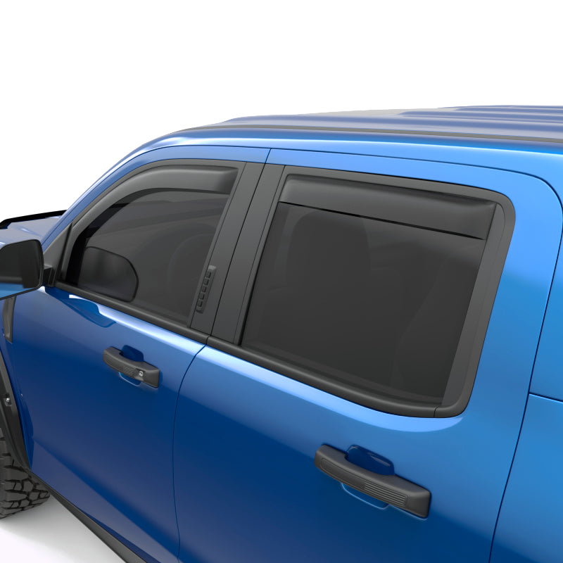 EGR 2022+ Ford Maverick In Channel Window Visors Front/Rear Set - Matte Black Crew Cab EGR