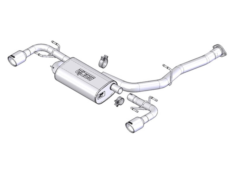 Borla 03-09 Mazda RX-8 1.3L Single Round Rolled Angle-Cut Cat-Back Exhaust-Borla-BOR1014015