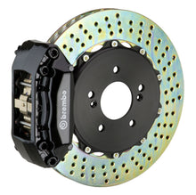 Load image into Gallery viewer, Brembo Brembo 03-08 Tiburon Front GT BBK 4 Piston Cast 2pc 328x28 2pc Rotor Drilled-Black