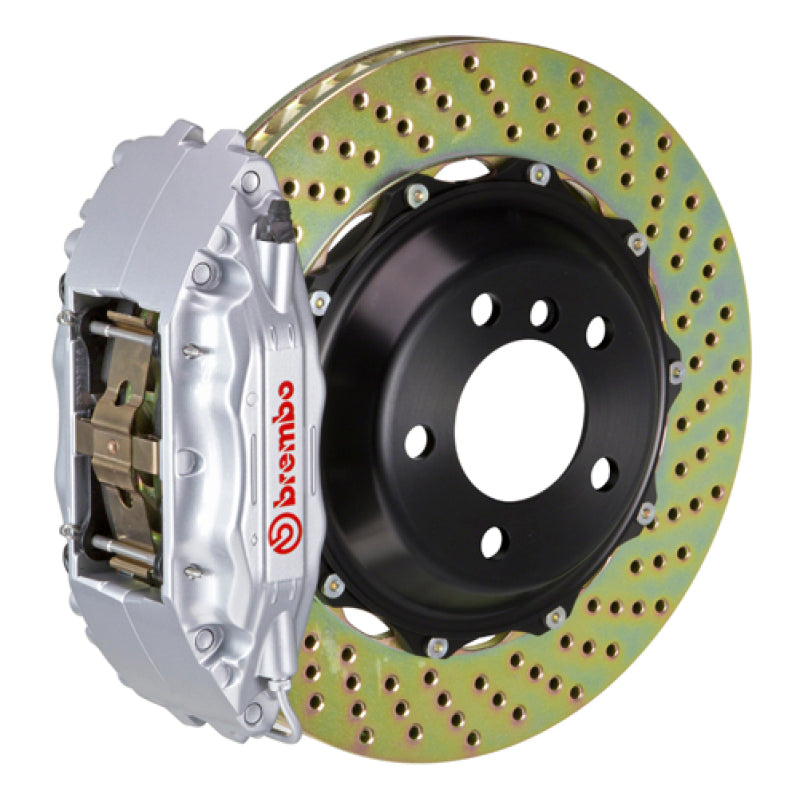 Brembo Brembo 06-08 997.1 (Excl. PCCB)/99-04 996 Fr GT BBK 4 Pist Cast 2pc 355x32 2pc Rotor Drilled-Silver