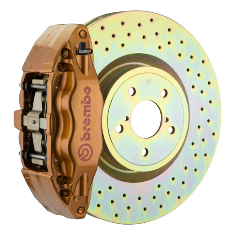 Brembo Brembo 15-21 WRX (VA) Front GT BBK 4 Piston Cast 2pc 326 x30 1pc Rotor Drilled - Gold