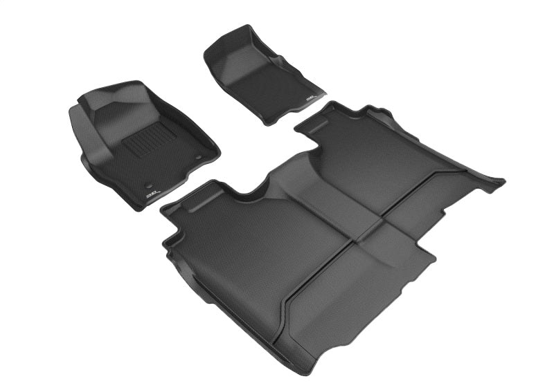 3D MAXpider 2019-2020 Chevrolet Silverado 1500 Kagu 1st & 2nd Row Floormats - Black 3D MAXpider