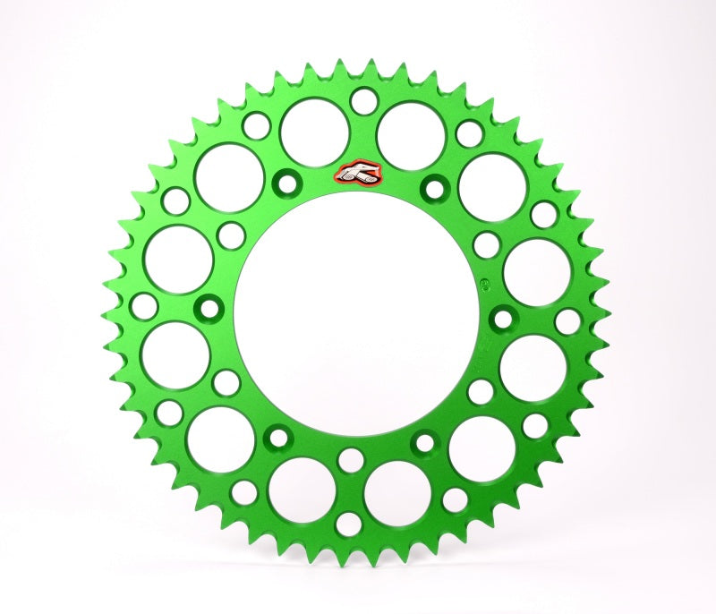 Renthal 98-99 Kawasaki KX80/ 01-22 KX85 Kawasaki Rear Grooved Sprocket - Green 420-50P Teeth - Black Ops Auto Works
