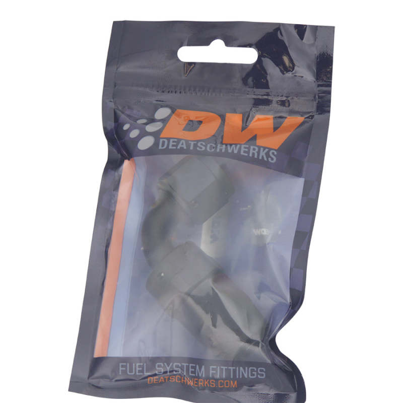 DeatschWerks 6AN Female Swivel 90-Degree Hose End CPE - Anodized Matte Black DeatschWerks