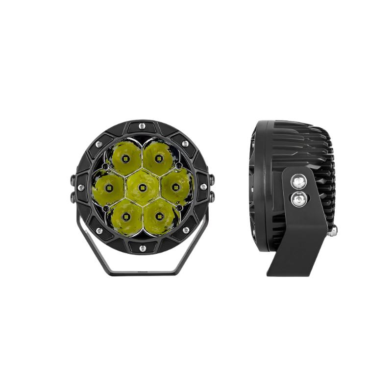 XK Glow Spot Beam Cube Offroad Round Work Light Kit 1pc 5in-Light Accessories and Wiring-XKGLOW