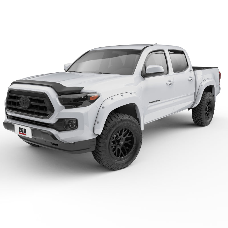 EGR 16+ Toyota Tacoma w/Mudflap Bolt-On Look Color Match Fender Flares - Set - Super White EGR