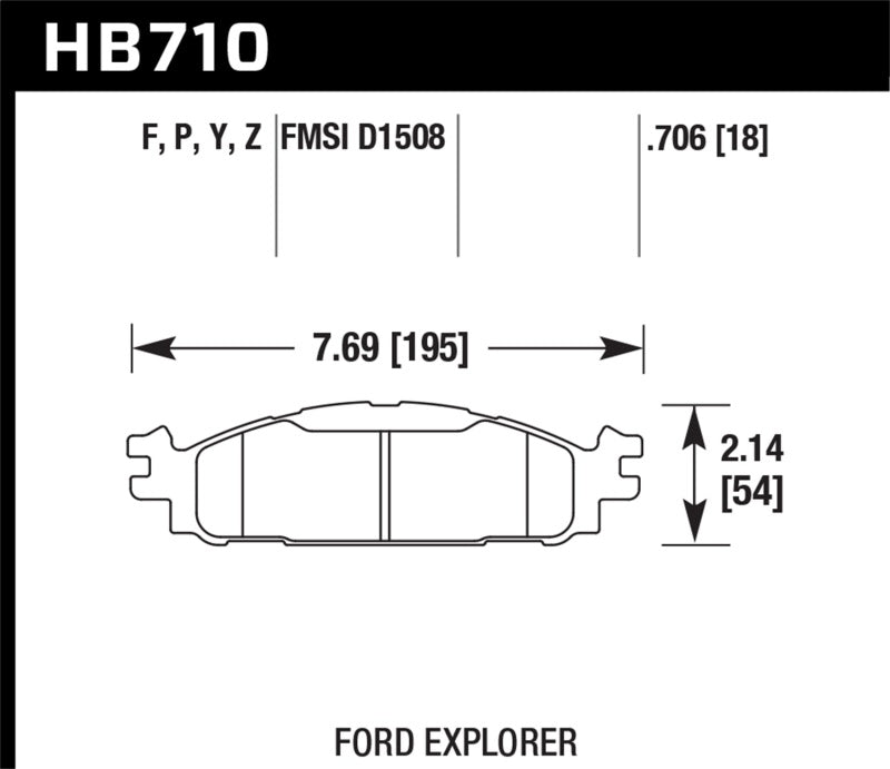 Hawk 11-16 Ford Explorer / 12-16 Ford Flex LTS Street Front Brake Pads-Brake Pads - OE-Hawk Performance