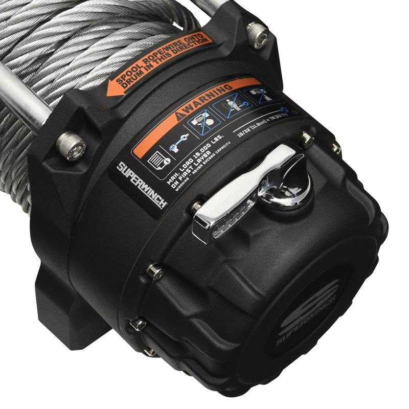 Superwinch 15000 LBS 12V DC 7/16in x 82ft Wire Rope Tiger Shark 11500 Winch Superwinch