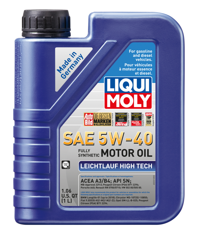 LIQUI MOLY 1L Leichtlauf (Low Friction) High Tech Motor Oil SAE 5W40 LIQUI MOLY