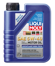 Load image into Gallery viewer, LIQUI MOLY 1L Leichtlauf (Low Friction) High Tech Motor Oil SAE 5W40 LIQUI MOLY