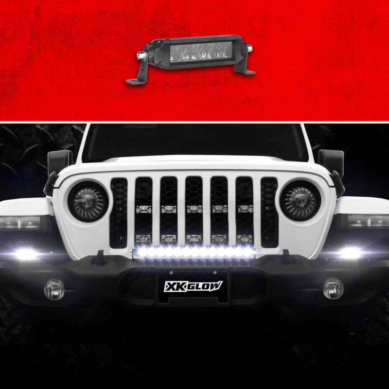 XK Glow Razor Light Bar Auxiliary High Beam Driving No Wire & Switch 6in-Light Accessories and Wiring-XKGLOW