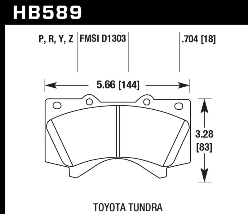 Hawk 08-21 Toyota Land Cruiser HP Plus Brake Pad Set Hawk Performance