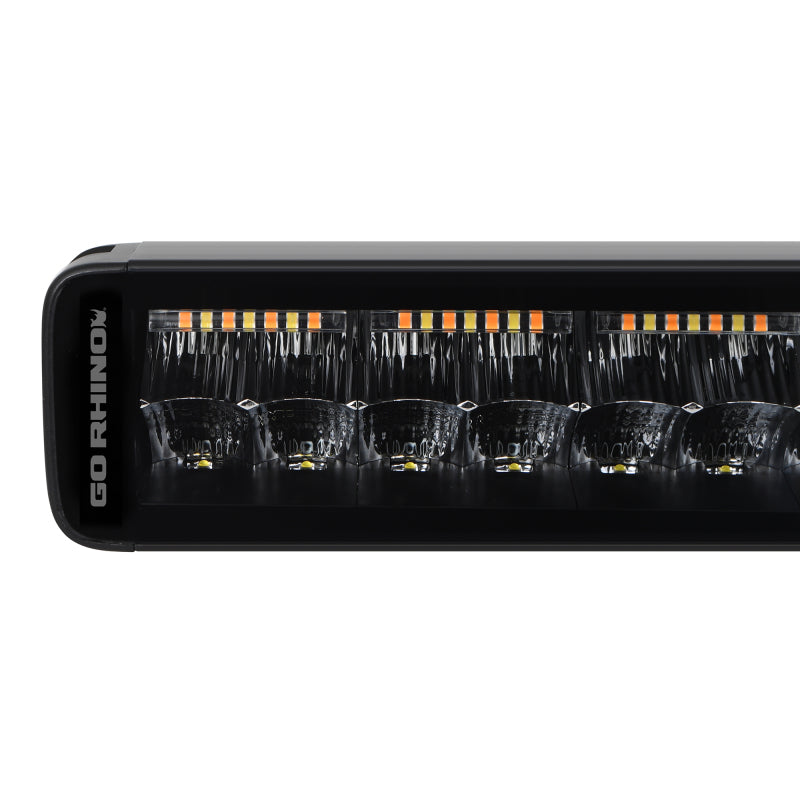 Go Rhino Universal Blackout Combo Series 50in Double Row LED Light Bar w/ Amber Lighting - Black-Bed Racks-Go Rhino