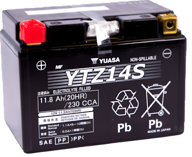 Yuasa YTZ14S Maintenance Free AGM 12 Volt Battery-Batteries-Yuasa Battery