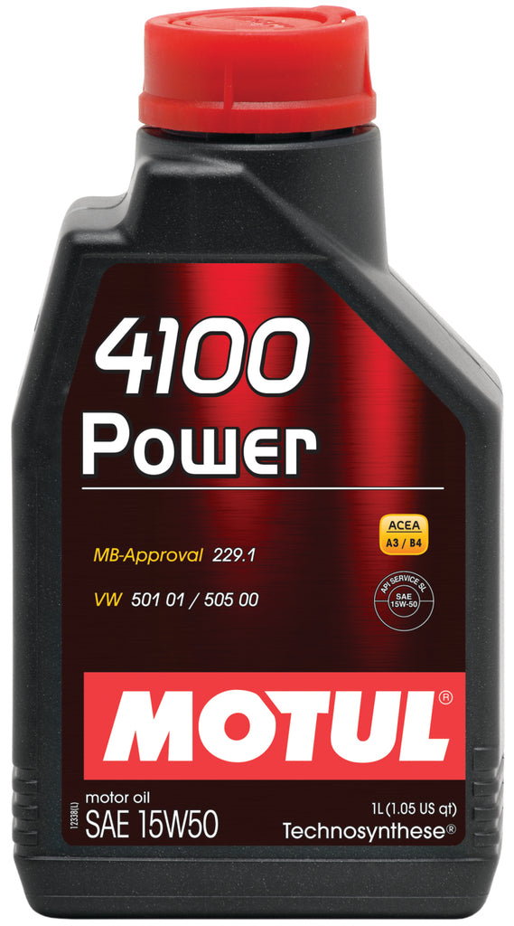 Motul 1L Engine Oil 4100 POWER 15W50 - VW 505 00 501 01 - MB 229.1 - Black Ops Auto Works