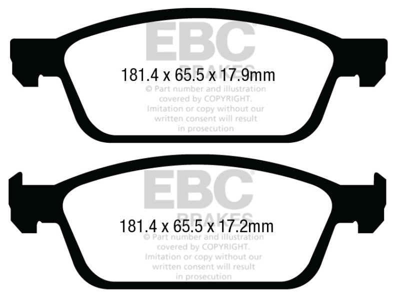 EBC 13+ Ford Escape 1.6 Turbo 4WD Yellowstuff Front Brake Pads-Brake Pads - Performance-EBC
