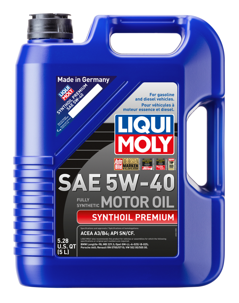 LIQUI MOLY 5L Synthoil Premium Motor Oil SAE 5W40 LIQUI MOLY