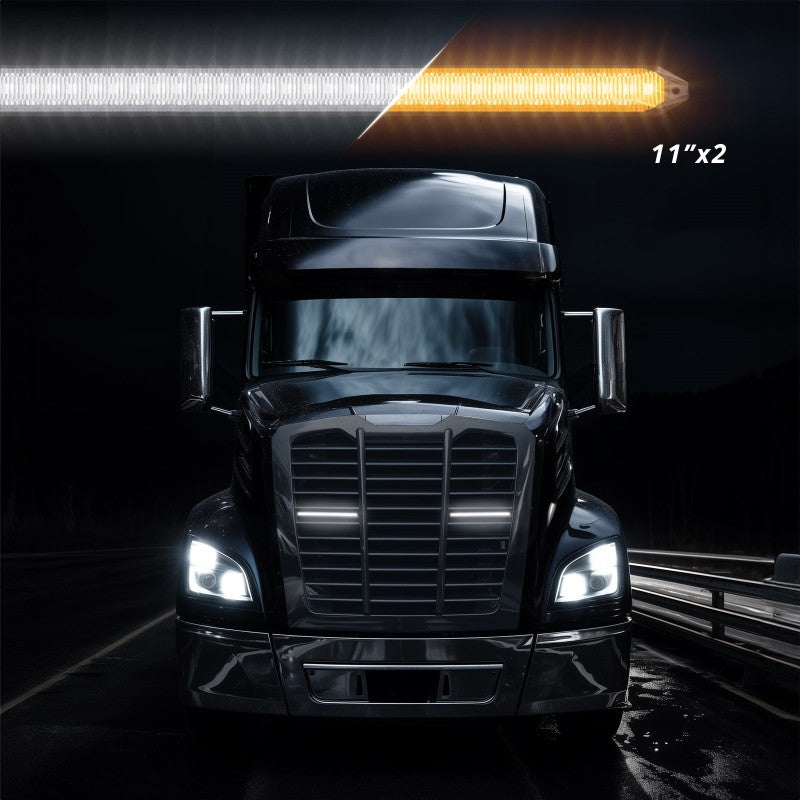 XK Glow 11In Switchback Grill Lights with Start-up Animation & Sequential Turn Signals-Light Bars & Cubes-XKGLOW