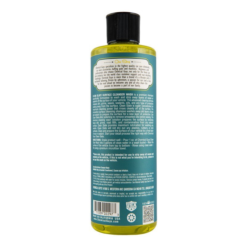 Chemical Guys Clean Slate Surface Cleanser Wash Soap - 16oz - Chemical Guys CHGCWS80316