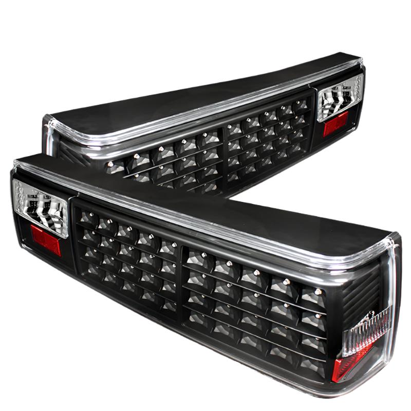Xtune Ford MUStang 87-93 LED Tail Lights Black ALT-ON-FM87-LED-BK SPYDER