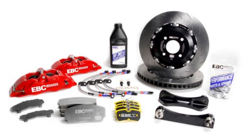 EBC Racing 15-21 Volkswagen GTI Mk7 Red Apollo-4 Calipers 355mm Rotors Front Big Brake Kit-Big Brake Kits-EBC-889668231625-