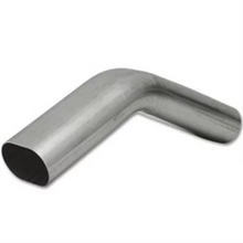 Load image into Gallery viewer, Granatelli 3in Oval Stainless Steel Vertical Radius 45 Deg bend 4.5in Bend Radius Tubing Granatelli Motor Sports