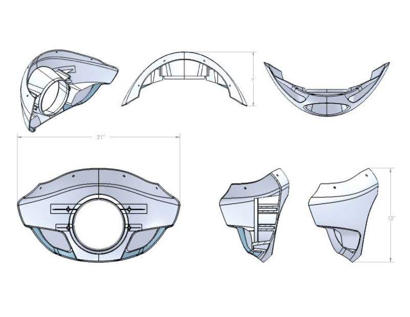 Burly Brand Touring Sport Fairing Tall-Wind Deflectors-Burly Brand