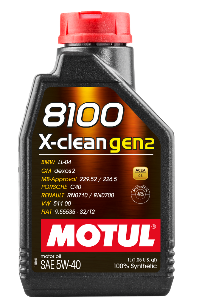 Motul 1L Synthetic Engine Oil 8100 X-CLEAN Gen 2 5W40 Motul