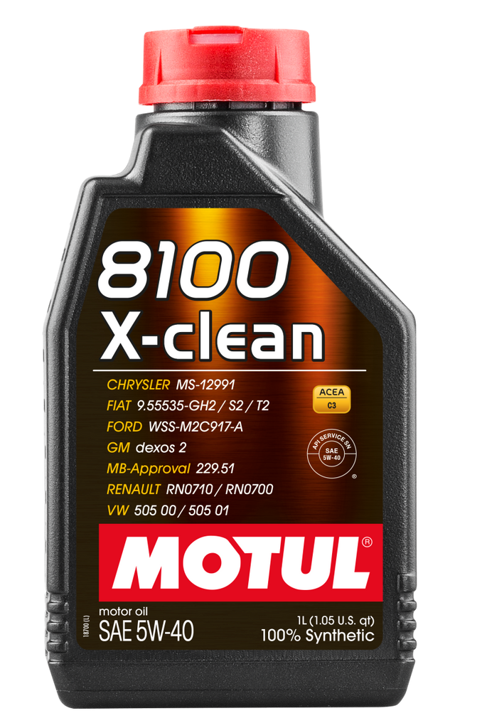 Motul 1L Synthetic Engine Oil 8100 5W40 X-CLEAN C3 -505 01-502 00-505 00-LL04 Motul