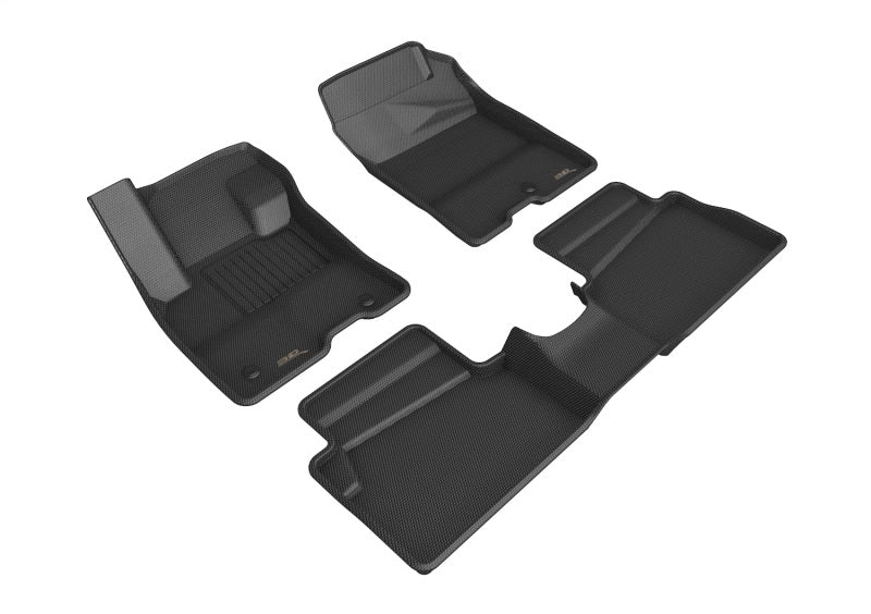 3D MAXpider 2022 Ford Maverick Hybrid Kagu 1st & 2nd Row Floormat - Black-Floor Mats - Rubber-3D MAXpider