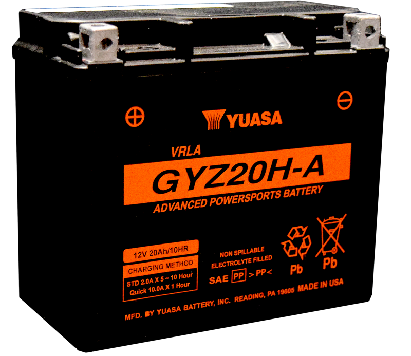Yuasa GYZ20HA High Performance Maintenance Free AGM 12 Volt Battery-Batteries-Yuasa Battery