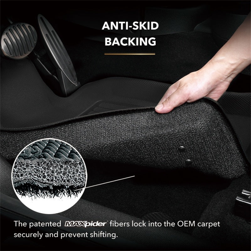 3D MAXpider 2018-2020 Kia Stinger Kagu 2nd Row Floormats - Black - Black Ops Auto Works