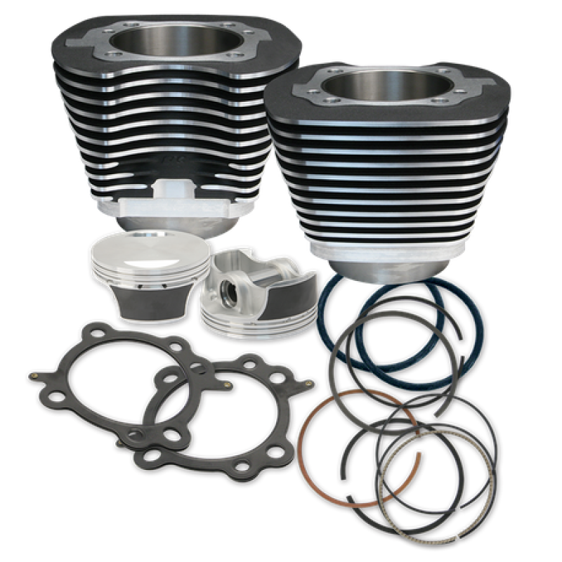 S&S Cycle 07-17 BT 106in Big Bore Cylinder Kit - Wrinkle Black S&S Cycle