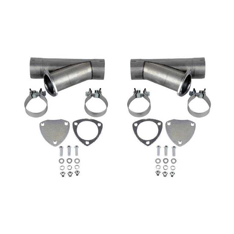 Granatelli 2.5in Aluminized Mild Steel Manual Dual Exhaust Cutout w/Slip Fit & Band Clamps Granatelli Motor Sports