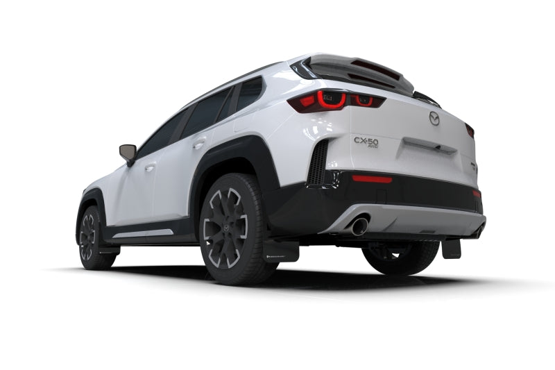 Rally Armor - 2024 Mazda CX-50 Black UR Mud Flap W/White Logo (Will Not Fit CX-5)-Mud Flaps-Rally Armor
